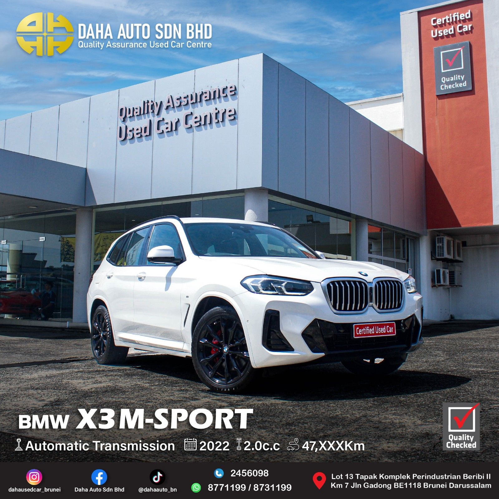 BMW X3 XDRIVE 20I M-SPORT 2.0 (A) 2022