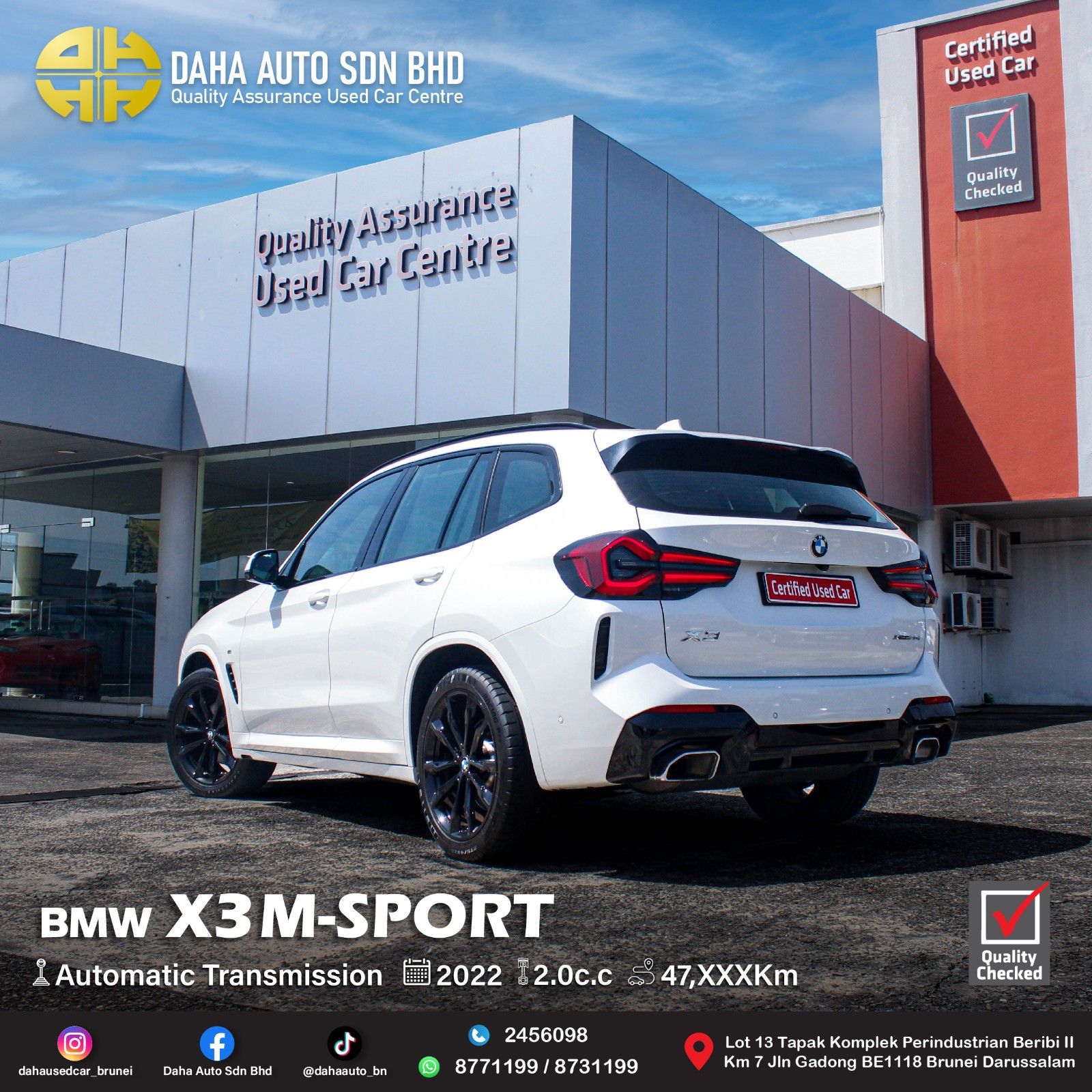 BMW X3 XDRIVE 20I M-SPORT 2.0 (A) 2022