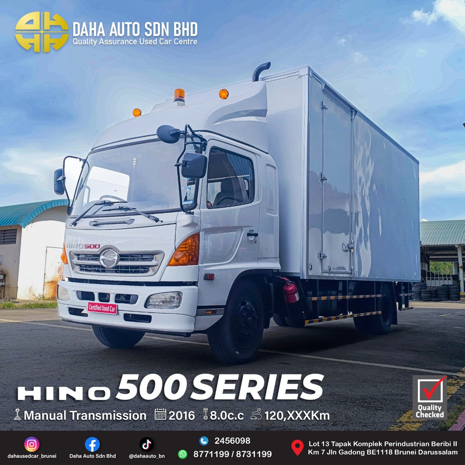HINO 500 SERIES GD1JLPA 8.0 (M) 2016