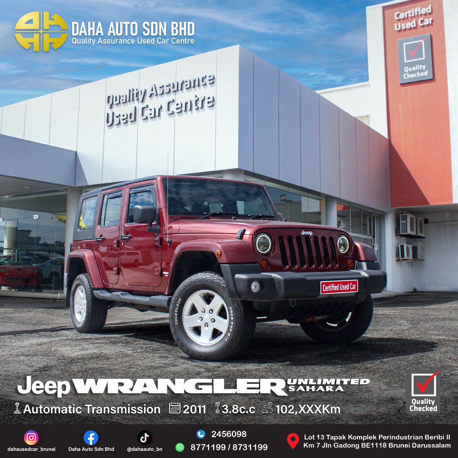 JEEP WRANGLER UNLIMITED SAHARA 3.8 (A) 2011