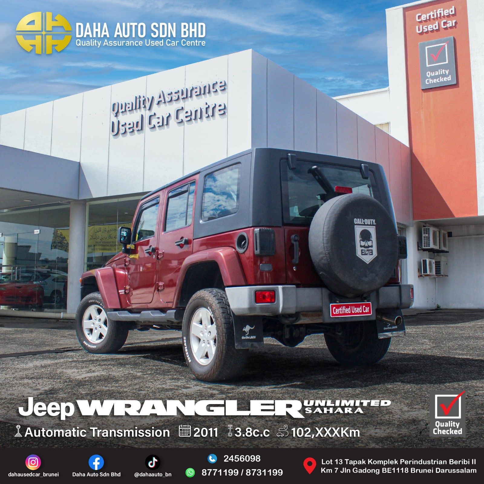 JEEP WRANGLER UNLIMITED SAHARA 3.8 (A) 2011